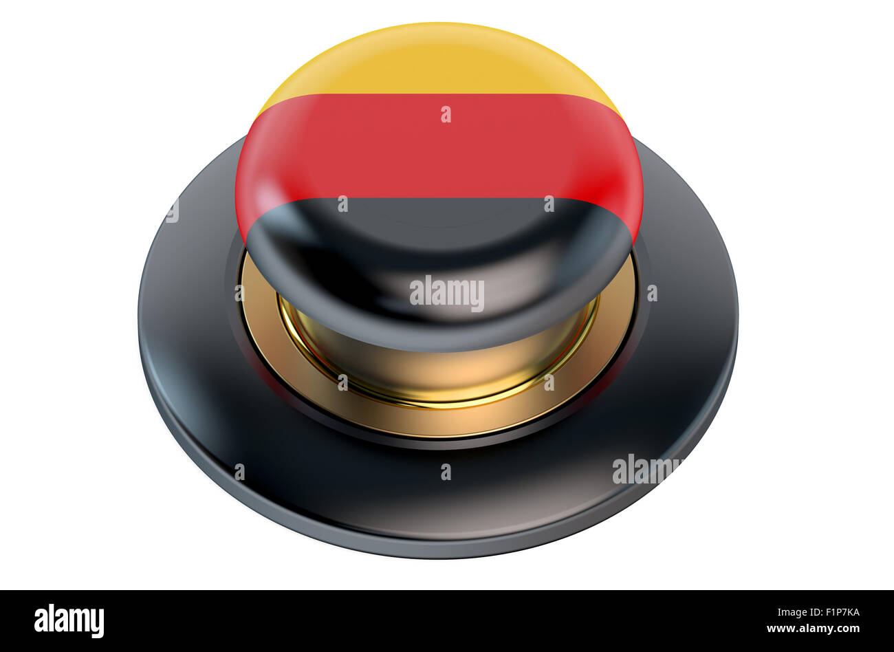Button with flag of German isolated on white background Stock Photo