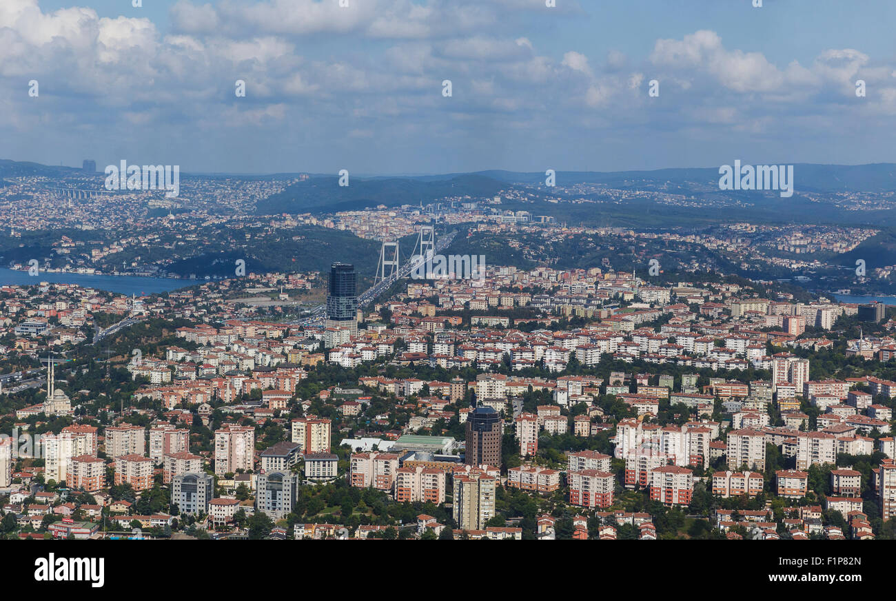 Panorama of Istanbul tower Istanbul Sapphire.The height of 286 meters Stock Photo
