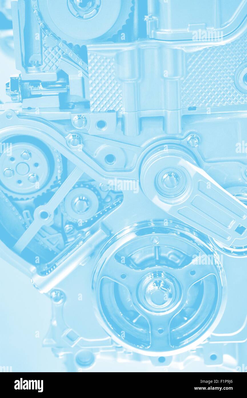 Technology Blue Background - Engine Elements / Bluish Background. Stock Photo