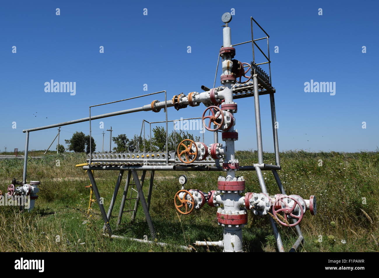 Oil well. The equipment and technologies on oil fields. Stock Photo