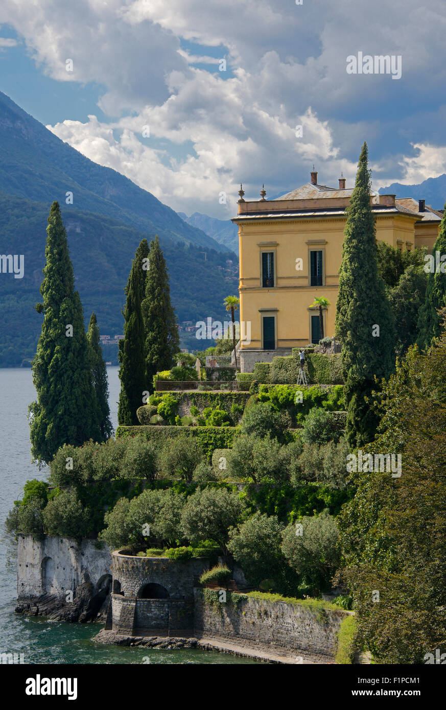 Villa Cipressi Varenna Lake Como Lombardy Italy Stock Photo