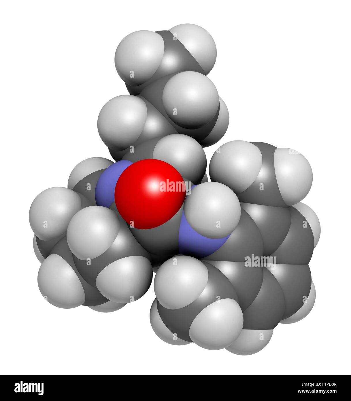 Bupivacaine epidural anesthetic drug molecule (local anesthetic) Atoms