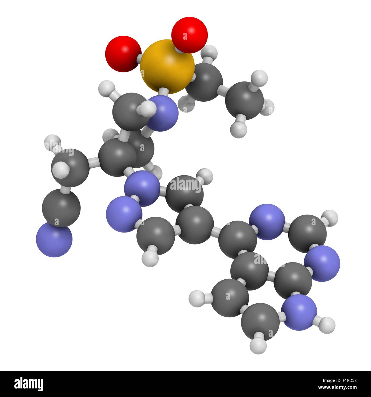 Baricitinib janus kinase (JAK1 & JAK2) inhibitor drug molecule Under