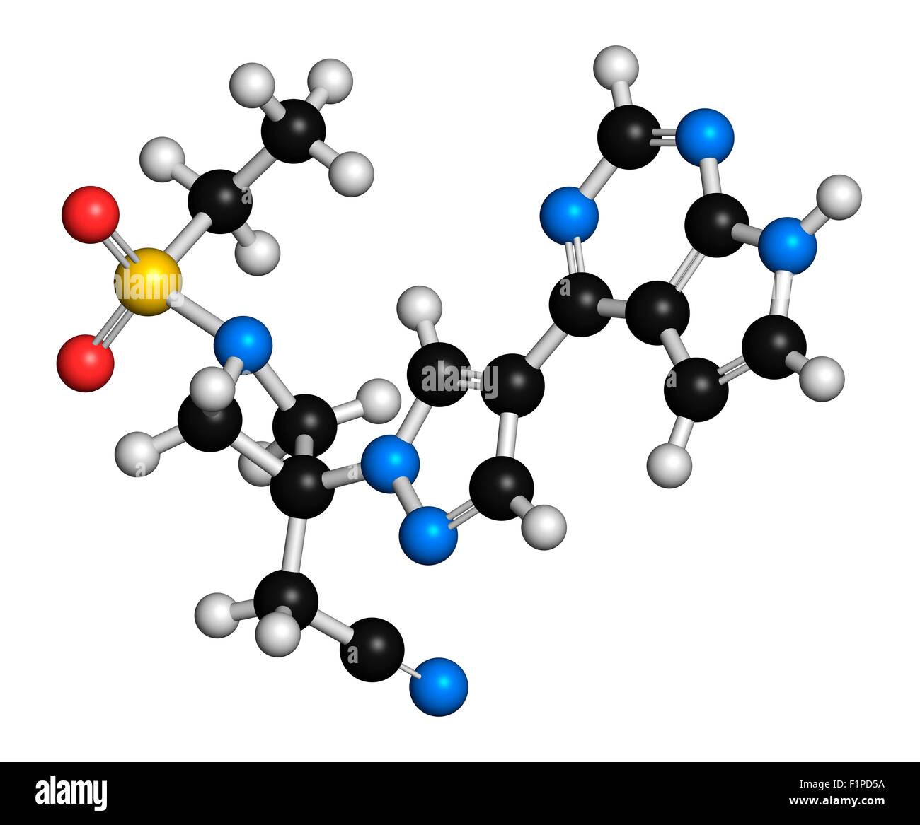 Baricitinib janus kinase (JAK1 & JAK2) inhibitor drug molecule Under
