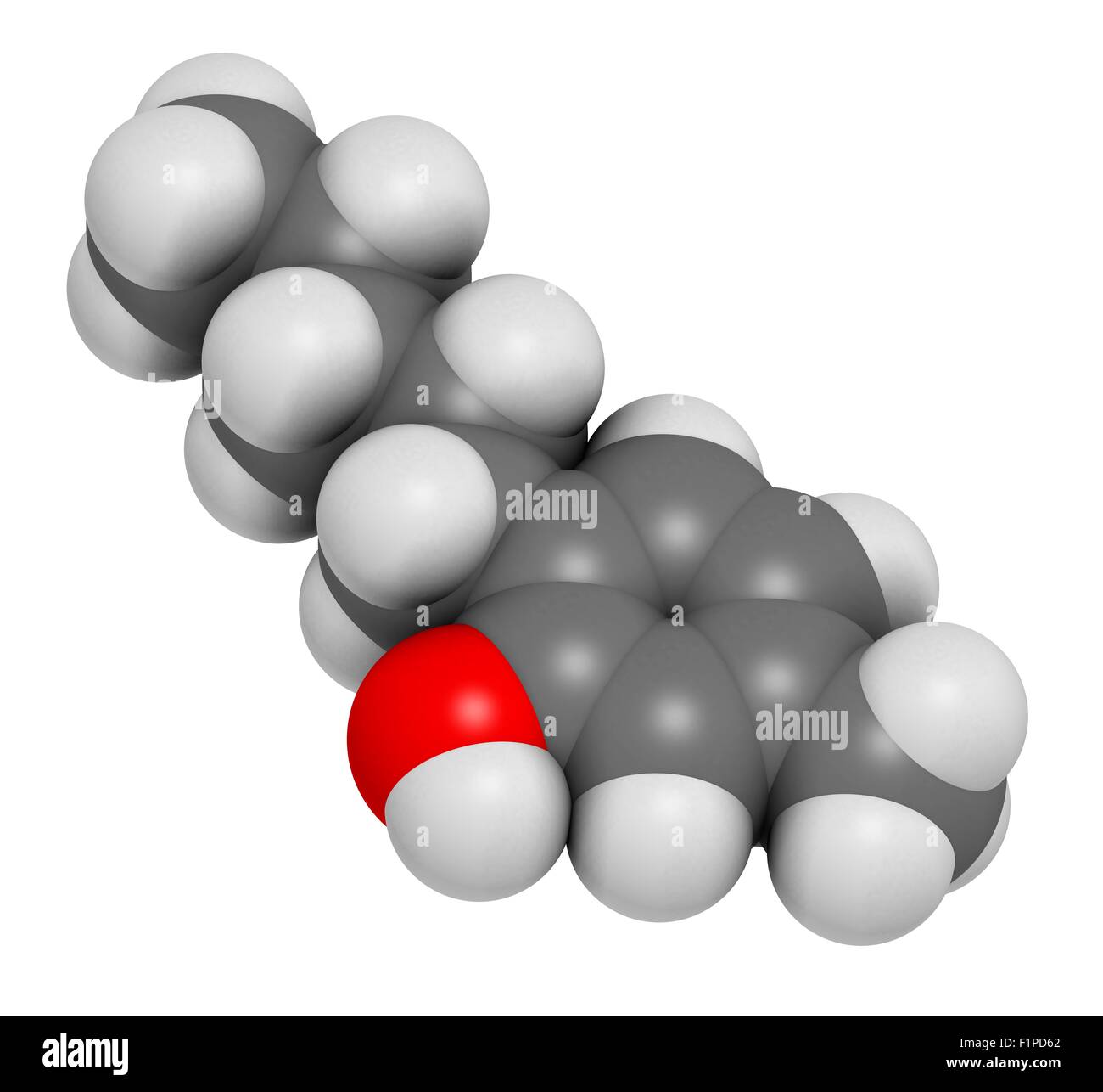 Amylmetacresol antiseptic drug molecule Used in lozenges to treat sore throat Atoms are
