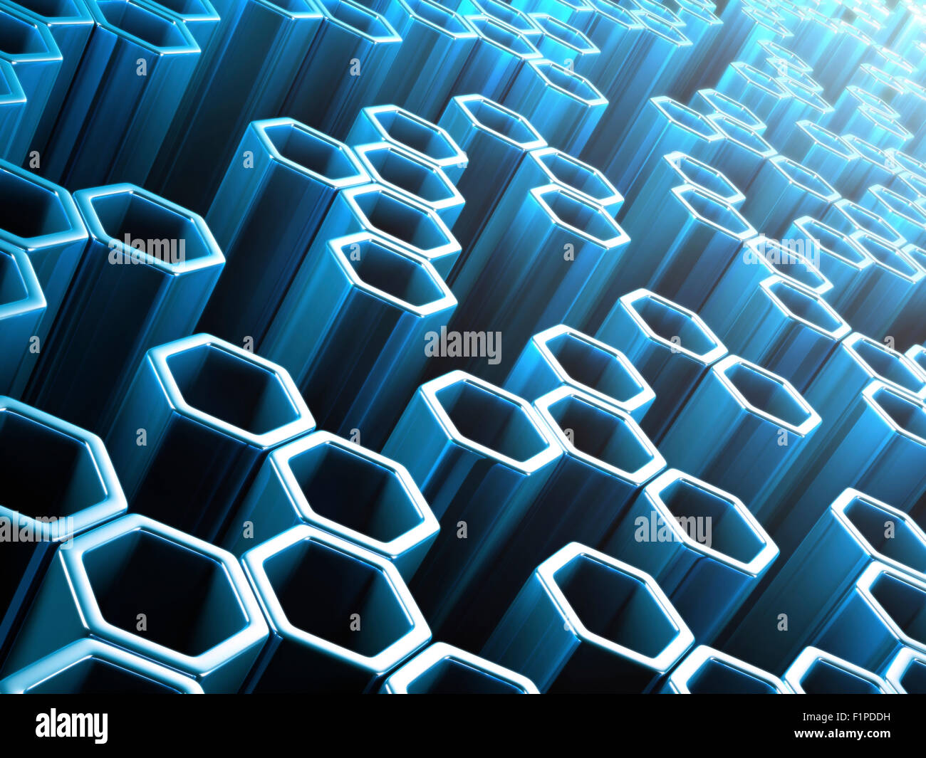 Hexagonal shapes, computer illustration. Stock Photo