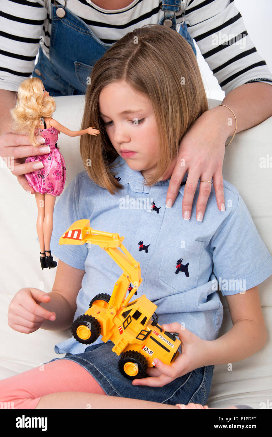 girls playing with boy toys