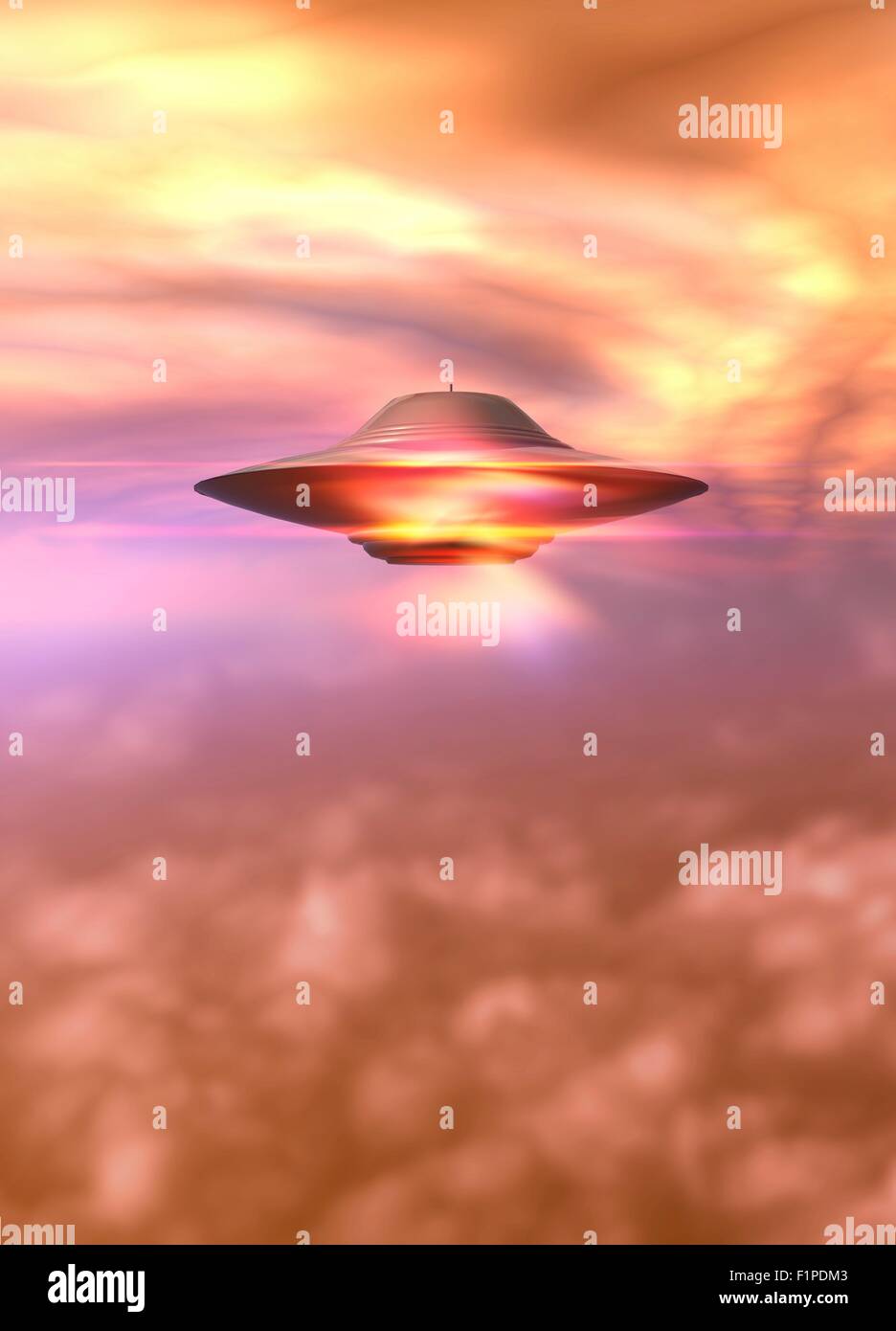 Ufo in a cloudy sky hi-res stock photography and images - Alamy