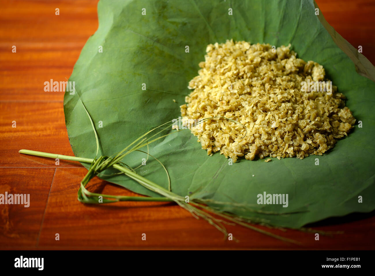 Yong Rice A portion of green rice or young rice, a traditional cuisine of Vietnam ...