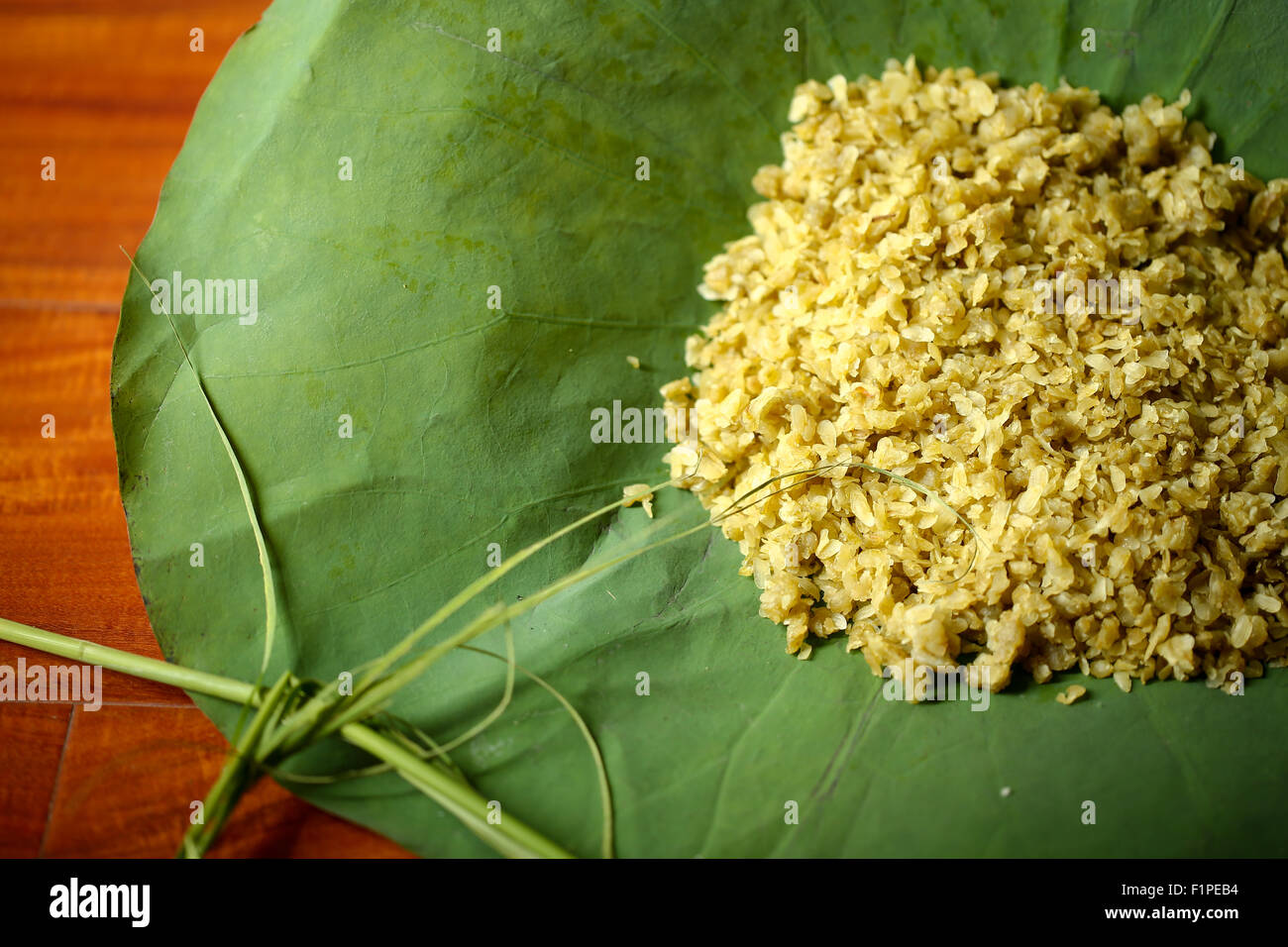 A portion of green rice or young rice, a traditional cuisine of Vietnam ...