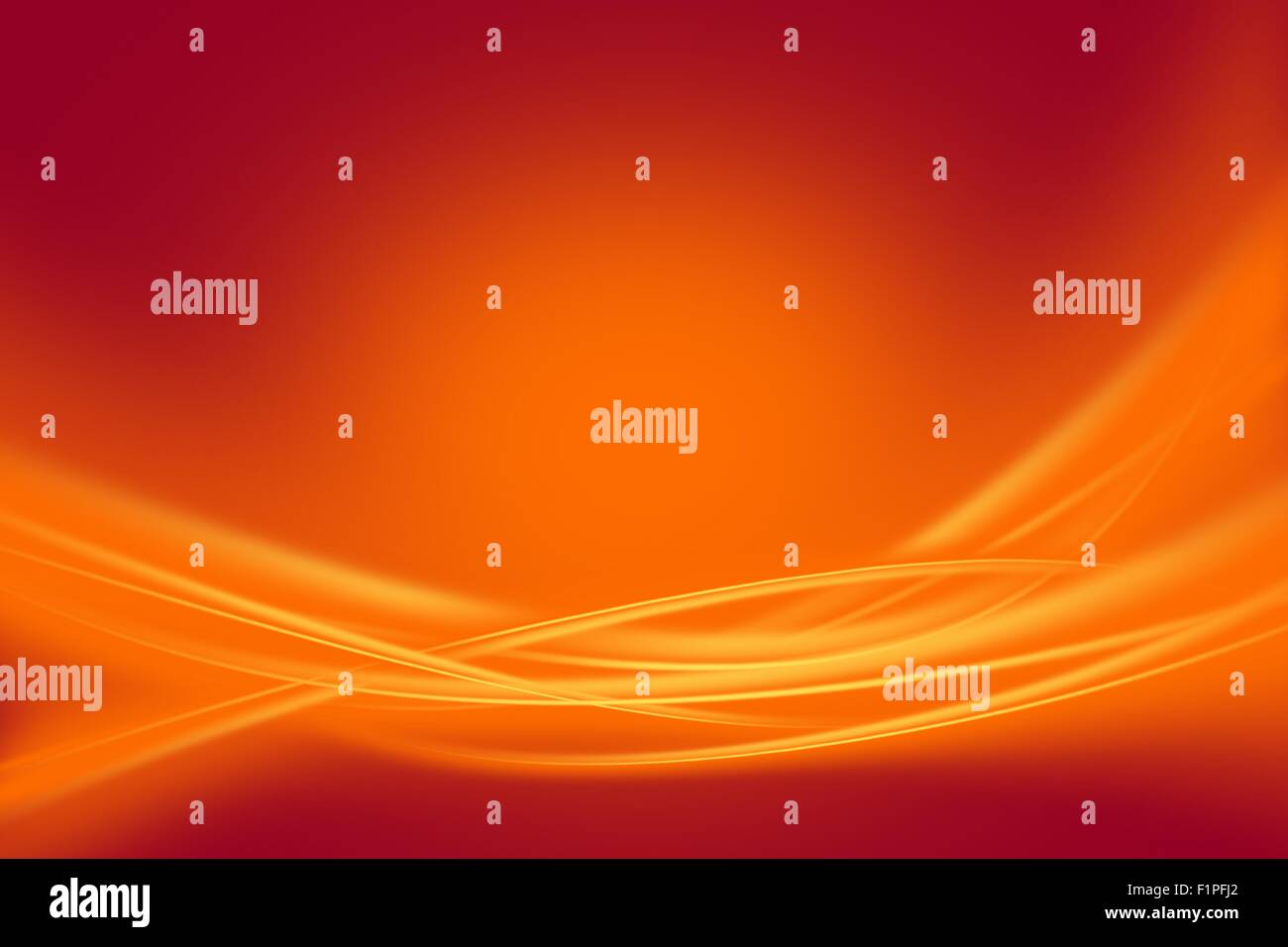 Glowing Orange Rays Orange Glowing Wavy Ornaments. Maroon Background