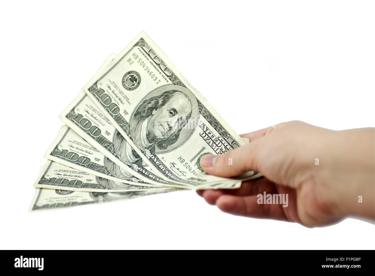 Hundred Dollars Five One Hundred Dollar Bills In A White , 45% OFF