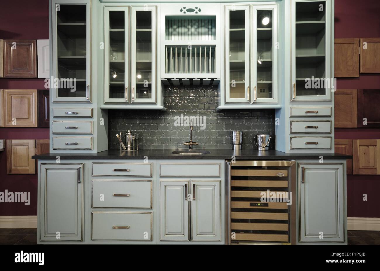 Kitchen Cabinetry. Old Styled Kitchen Cabinets Stock Photo