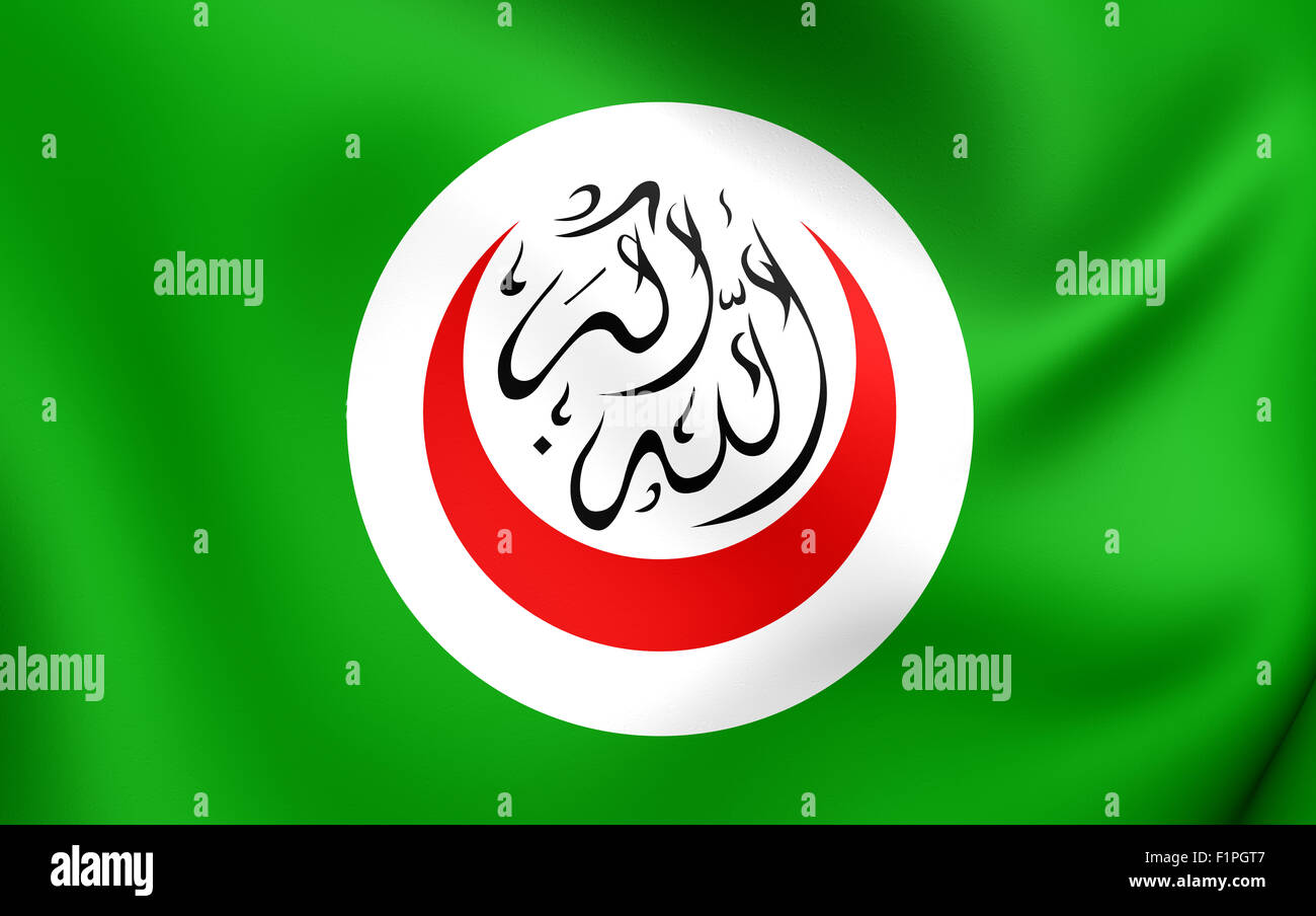 Organisation of Islamic Cooperation Flag. Close Up. Stock Photo