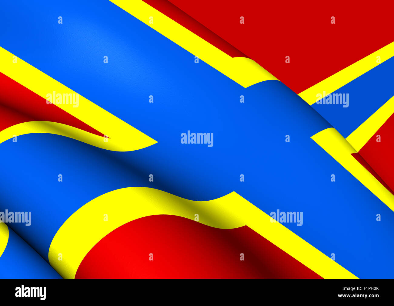 3D Flag of the Orkney, Scotland. Close Up. Stock Photo