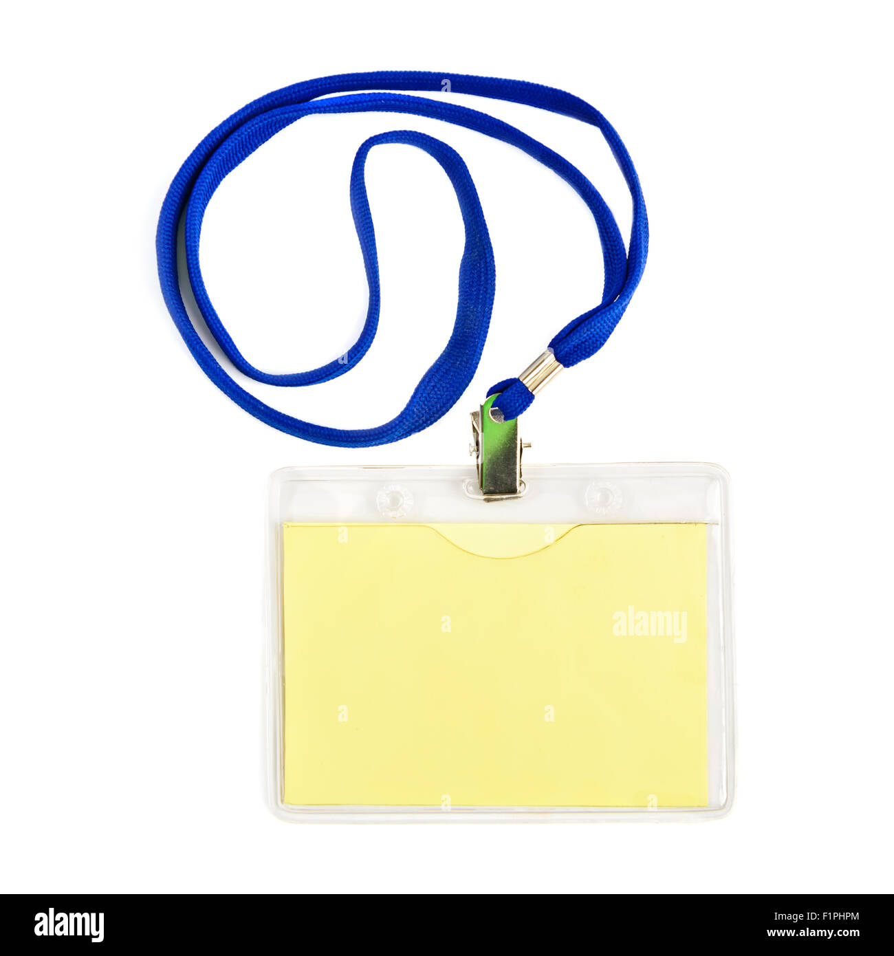 Name id card badge with cord (rope) isolated Stock Photo