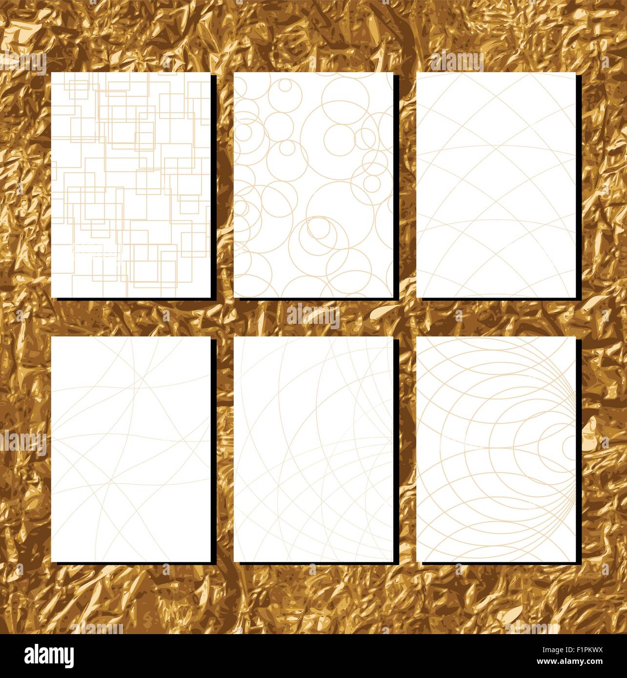 Golden Geometric Patterns with lines for business documents Vector illustration Stock Vector