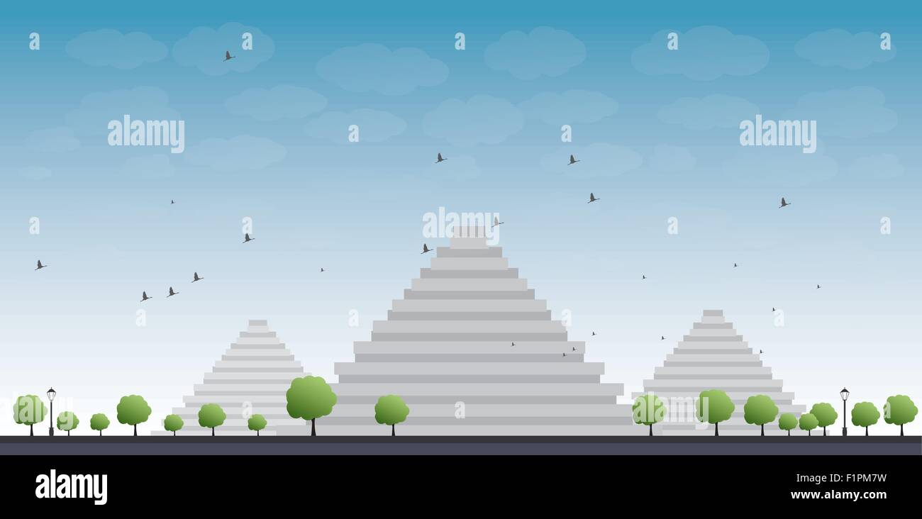 Pyramids in Giza Vector illustration in flat style Stock Vector Image ...