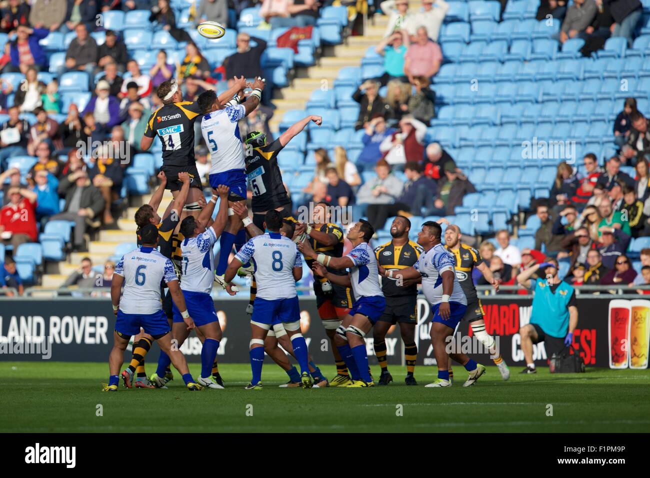 Coventry, UK. 05th Sep, 2015. Rugby World Cup Warm Up. Wasps versus ...