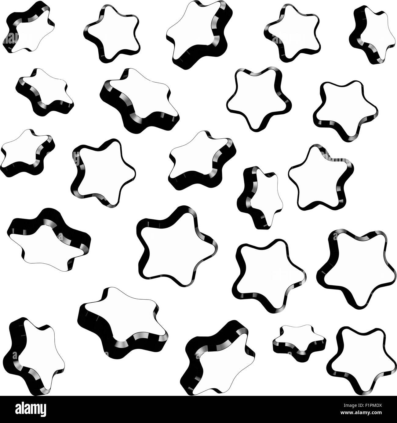 3d star seamless background in black and white color Vector illustration Stock Vector