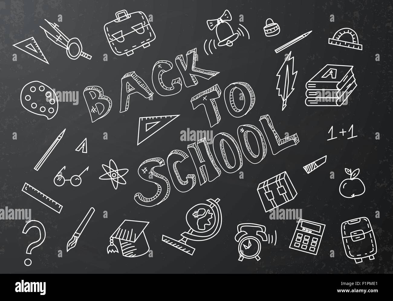 Back to school chalkboard sketch Vector illustration Stock Vector