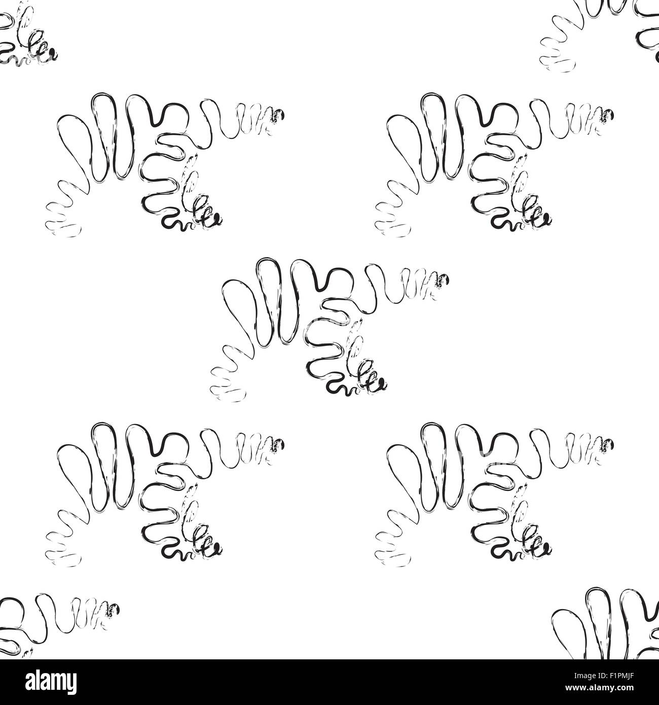 Polar bear seamless pattern in black and white Vector Illustration Stock Vector