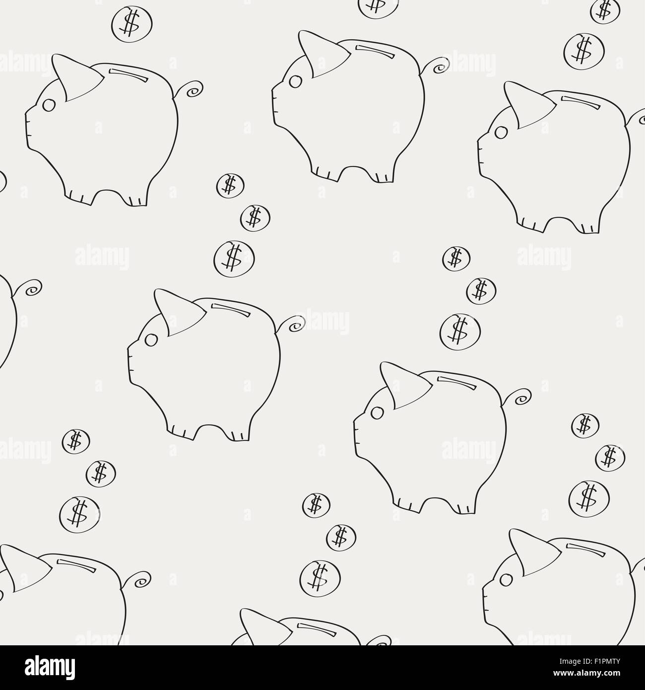 moneybox pattern on light background Vector illustration Stock Vector ...