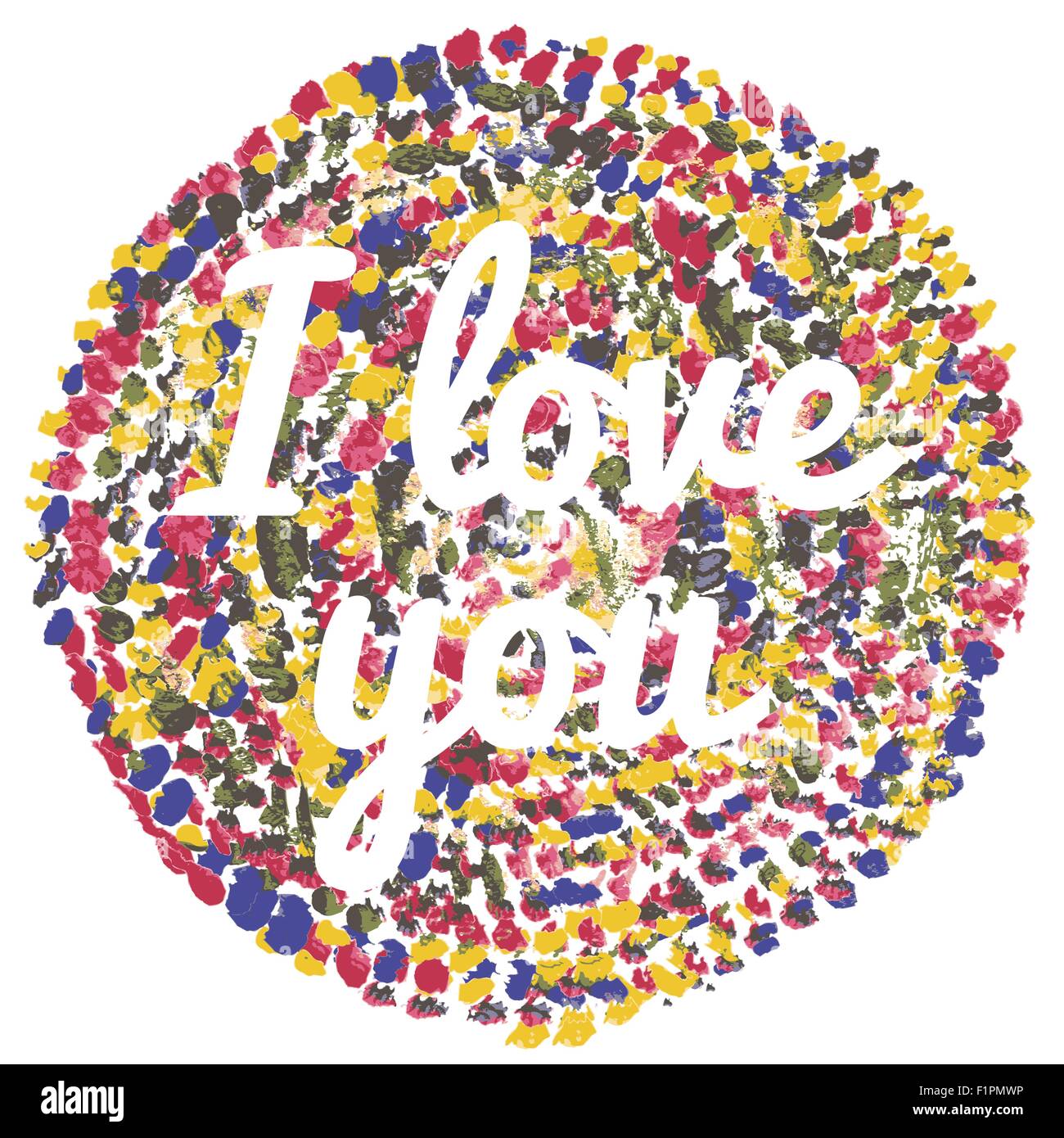 watercolor I love you vector illustration on white background Stock Vector