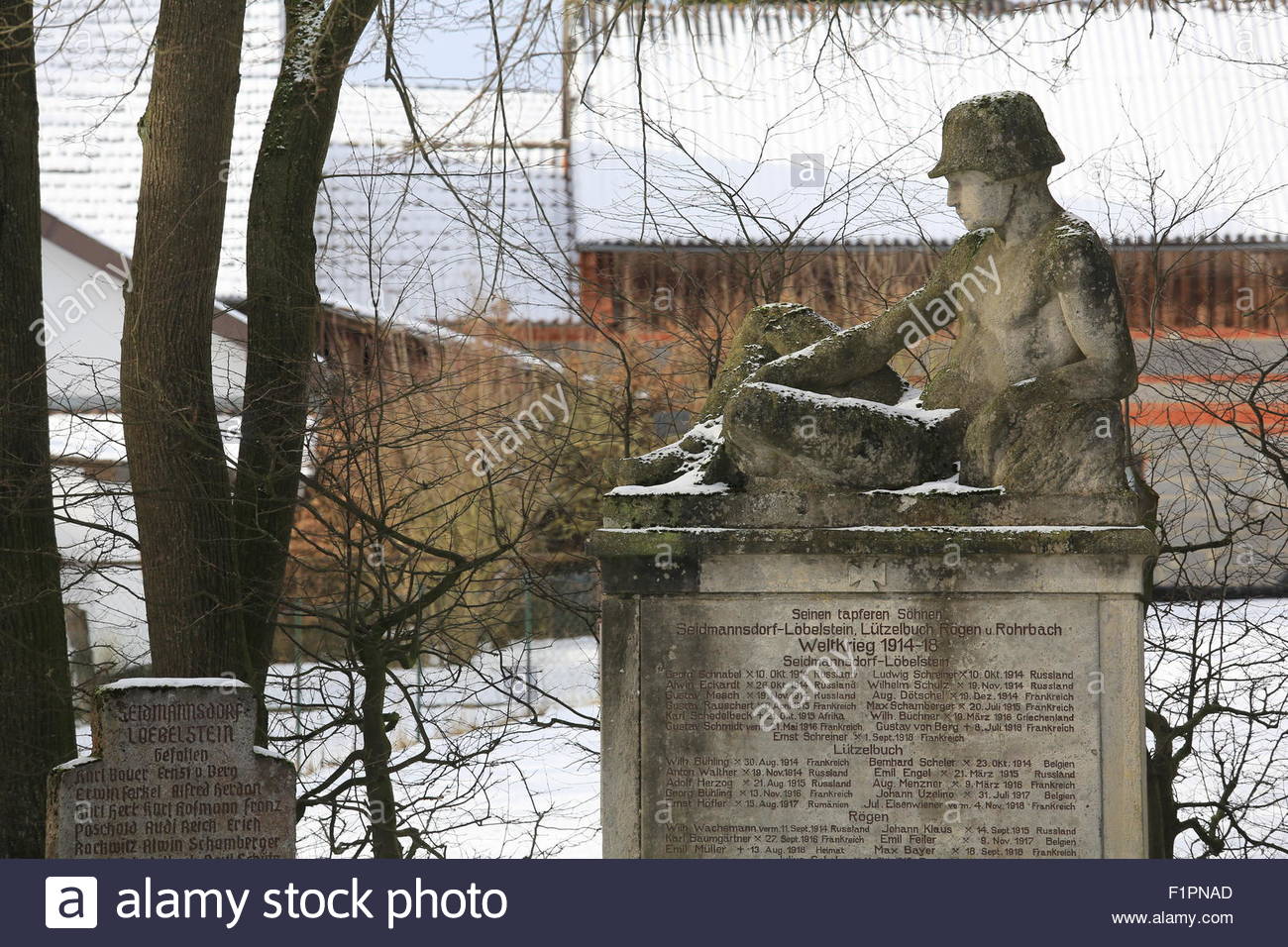 monument to the German soldiers who fell in World War I and II Stock Photo
