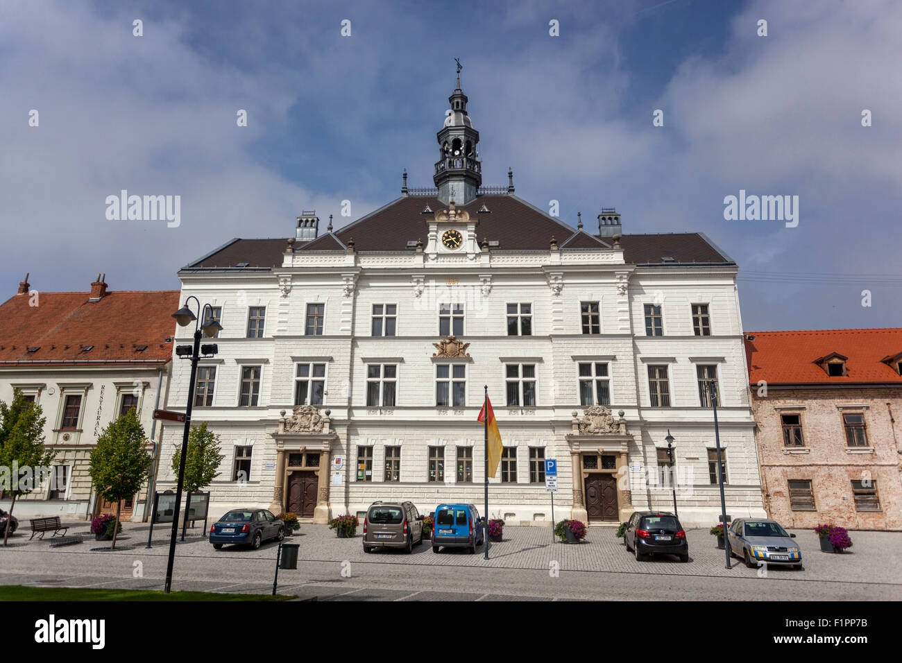 Town Hall, the main square, Valtice, UNESCO, South Moravia, Czech Republic, Europe Stock Photo