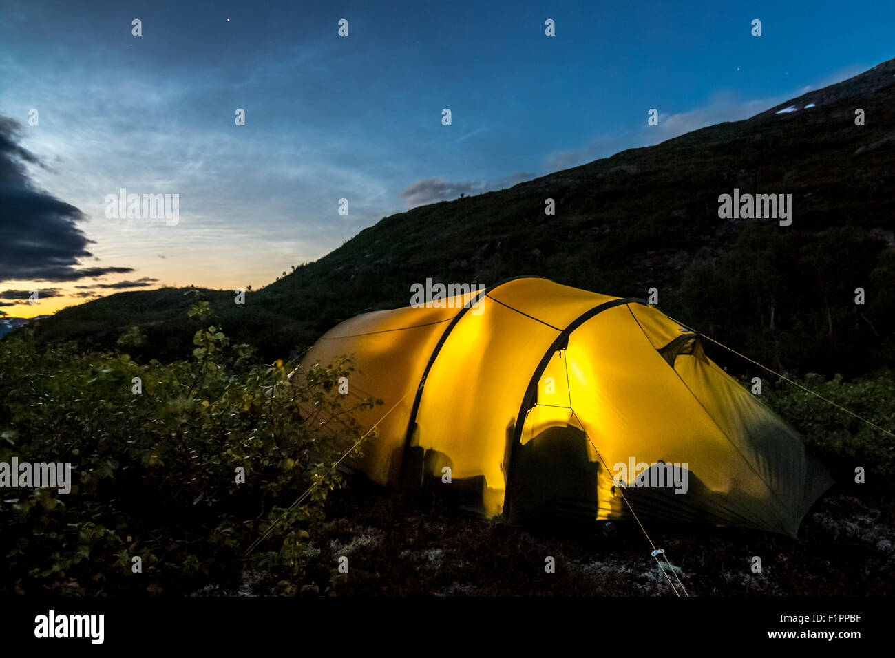 Tent in the wilderness of Norway Stock Photo Alamy