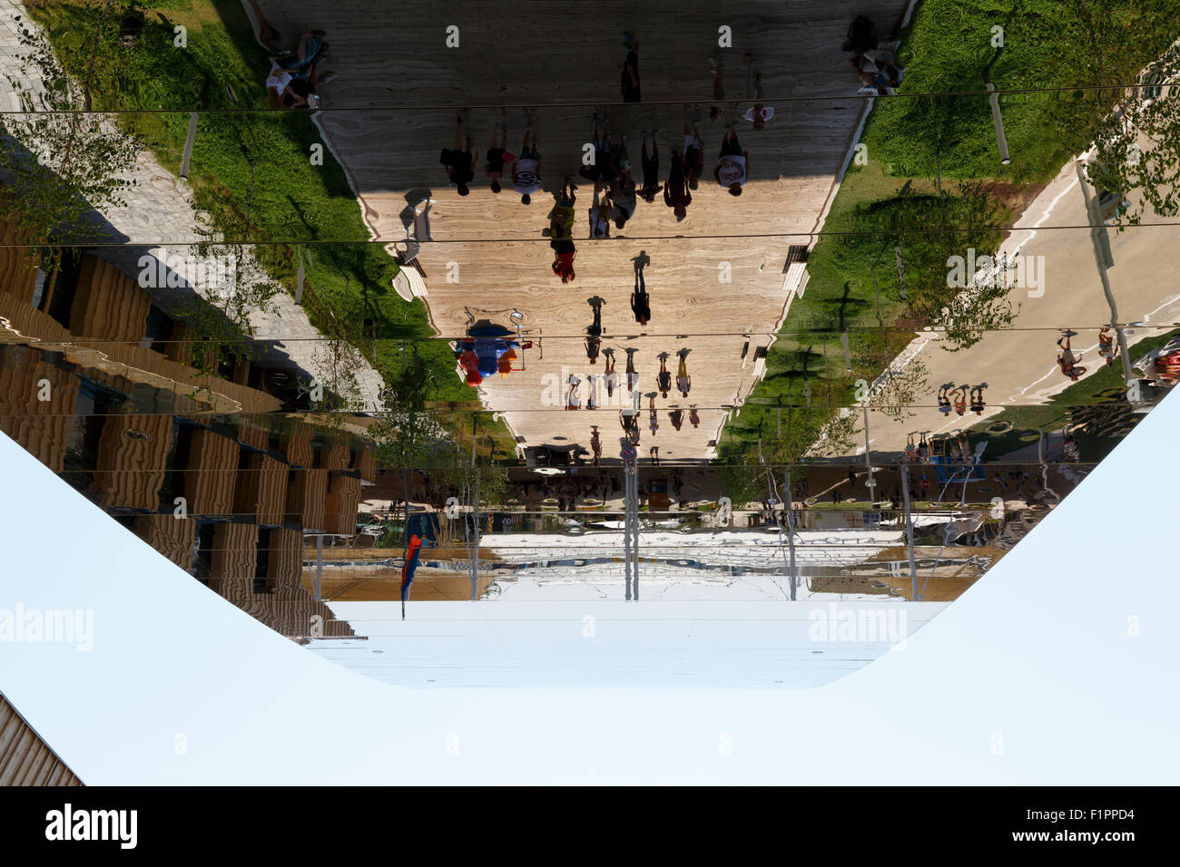 Milan, Italy, 12 August 2015: Detail of the Russian Federation pavilion at the exhibition Expo 2015 Italy. Stock Photo
