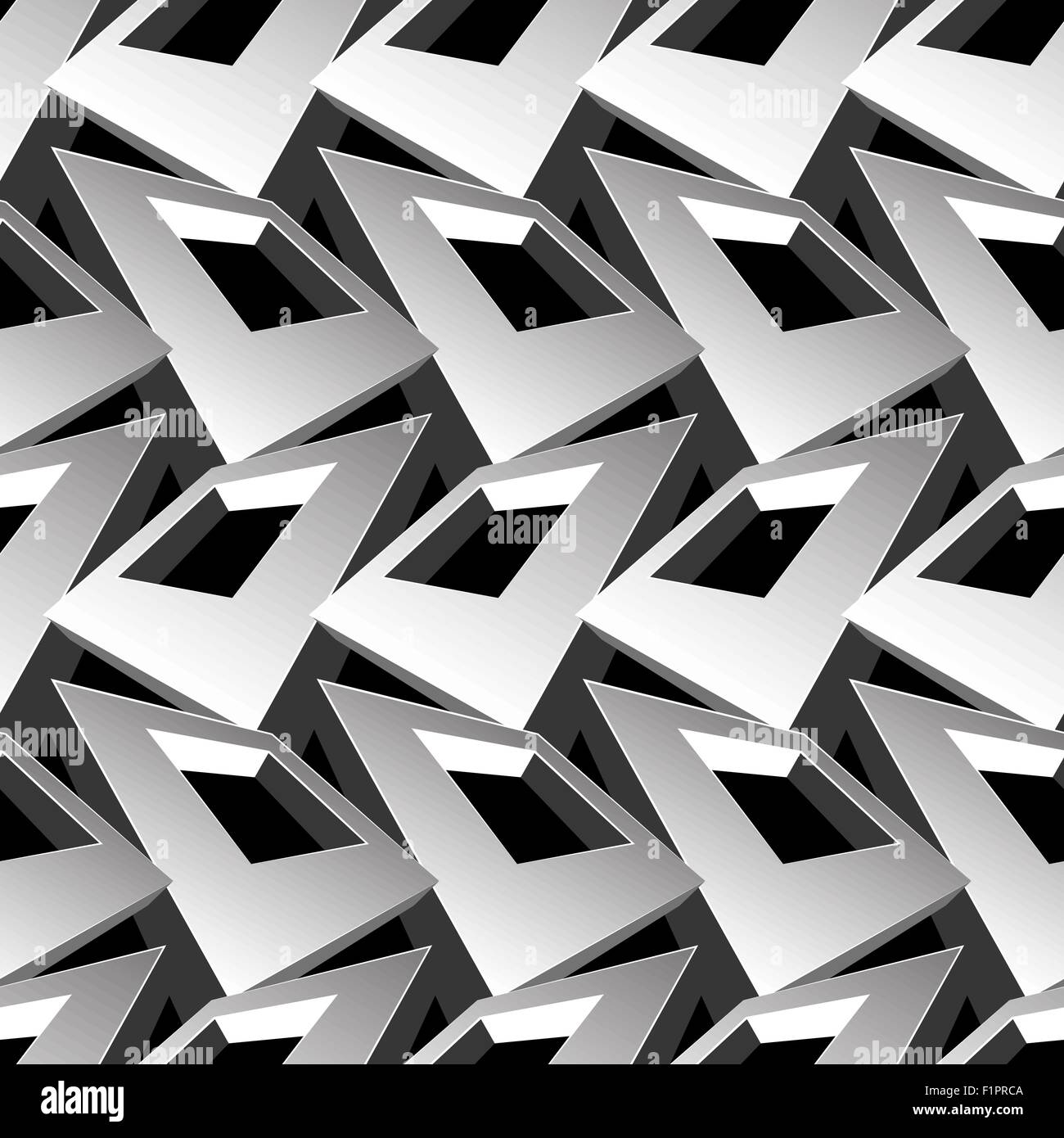 Black and white 3D square abstract seamless pattern Stock Vector Image & Art Alamy