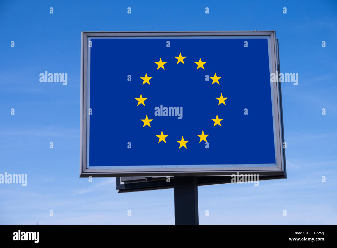 EU flag on billboard Stock Photo