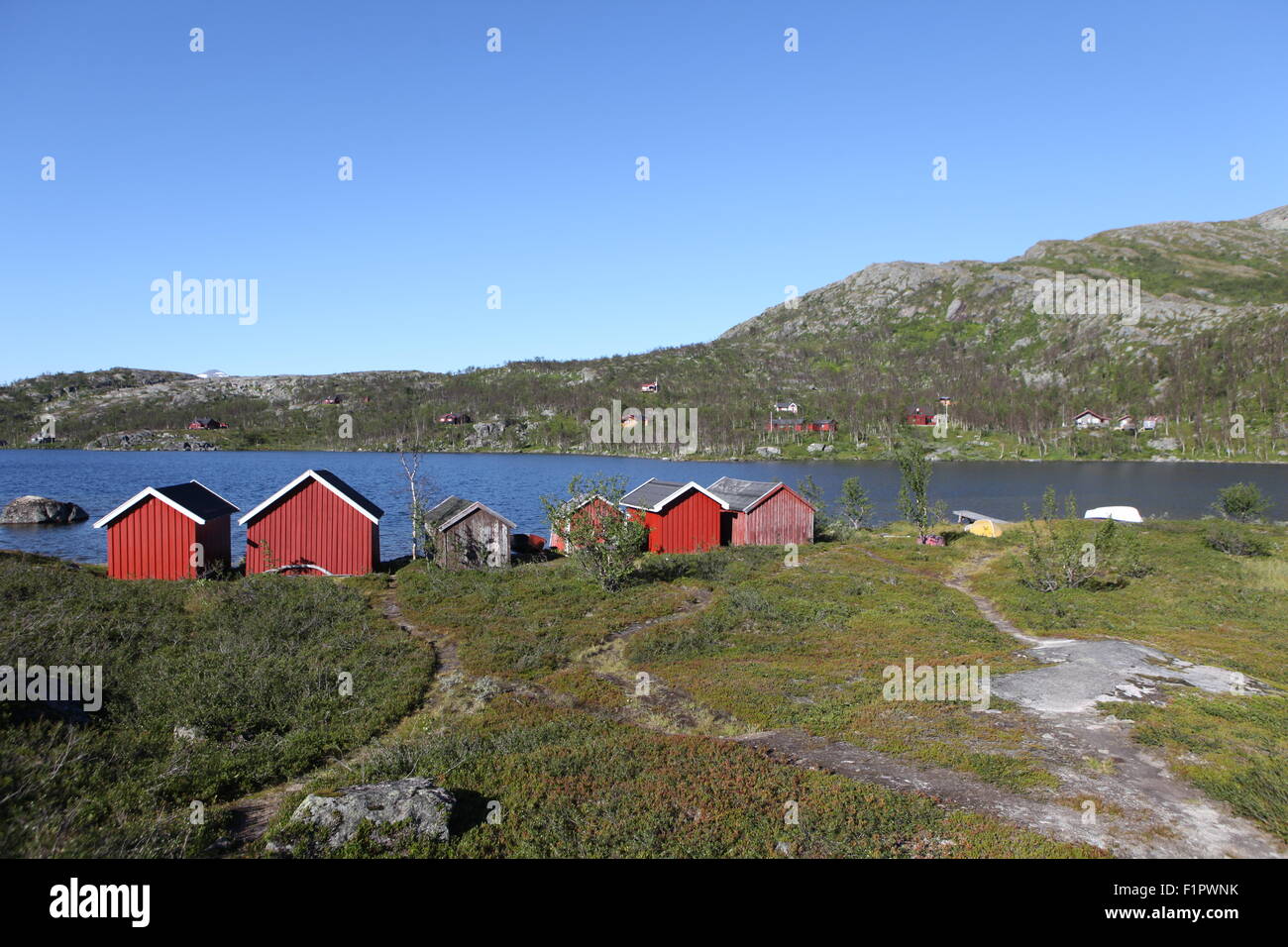 Ricksgransen, border between Norway and Sweden Stock Photo