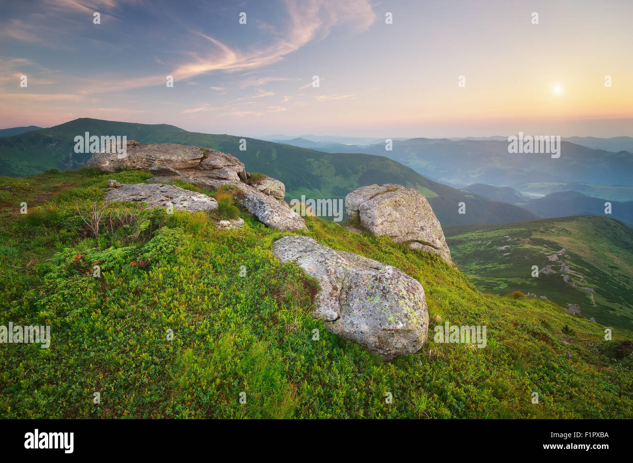 Mountain landscape. Composition of nature. Stock Photo
