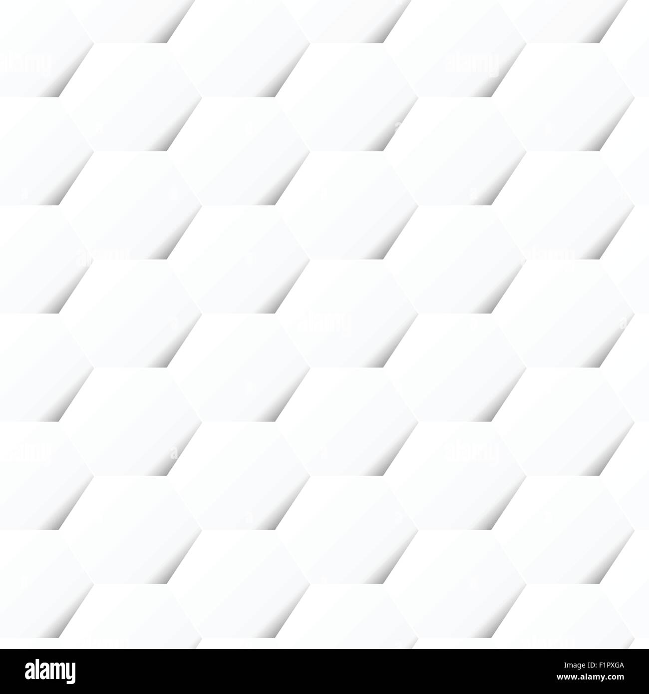 White geometric hexagon background seamless pattern with shadow Stock ...