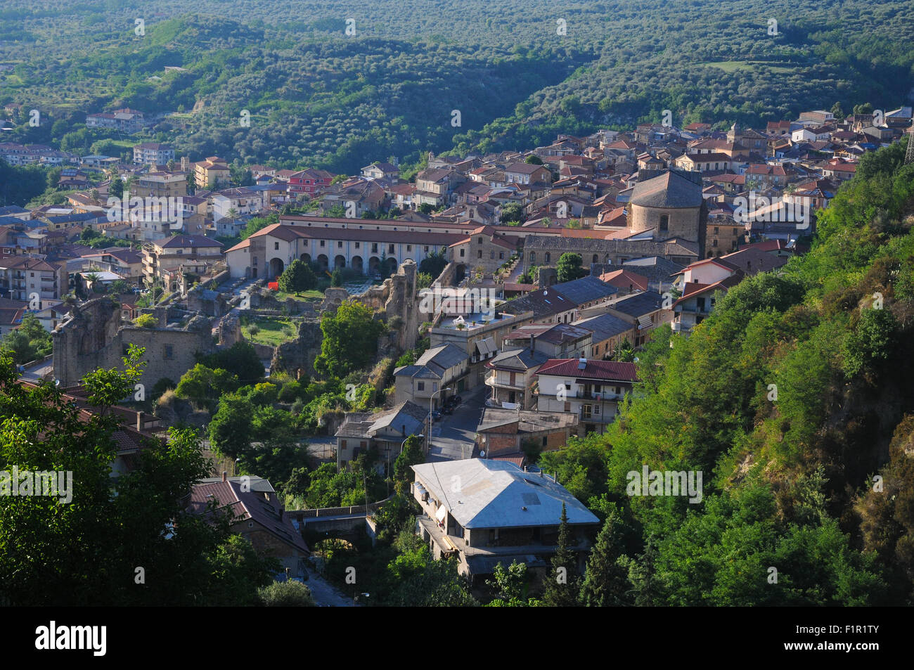 Soriano Calabro, a small town at the foot of the Sila in Calabria Stock Photo