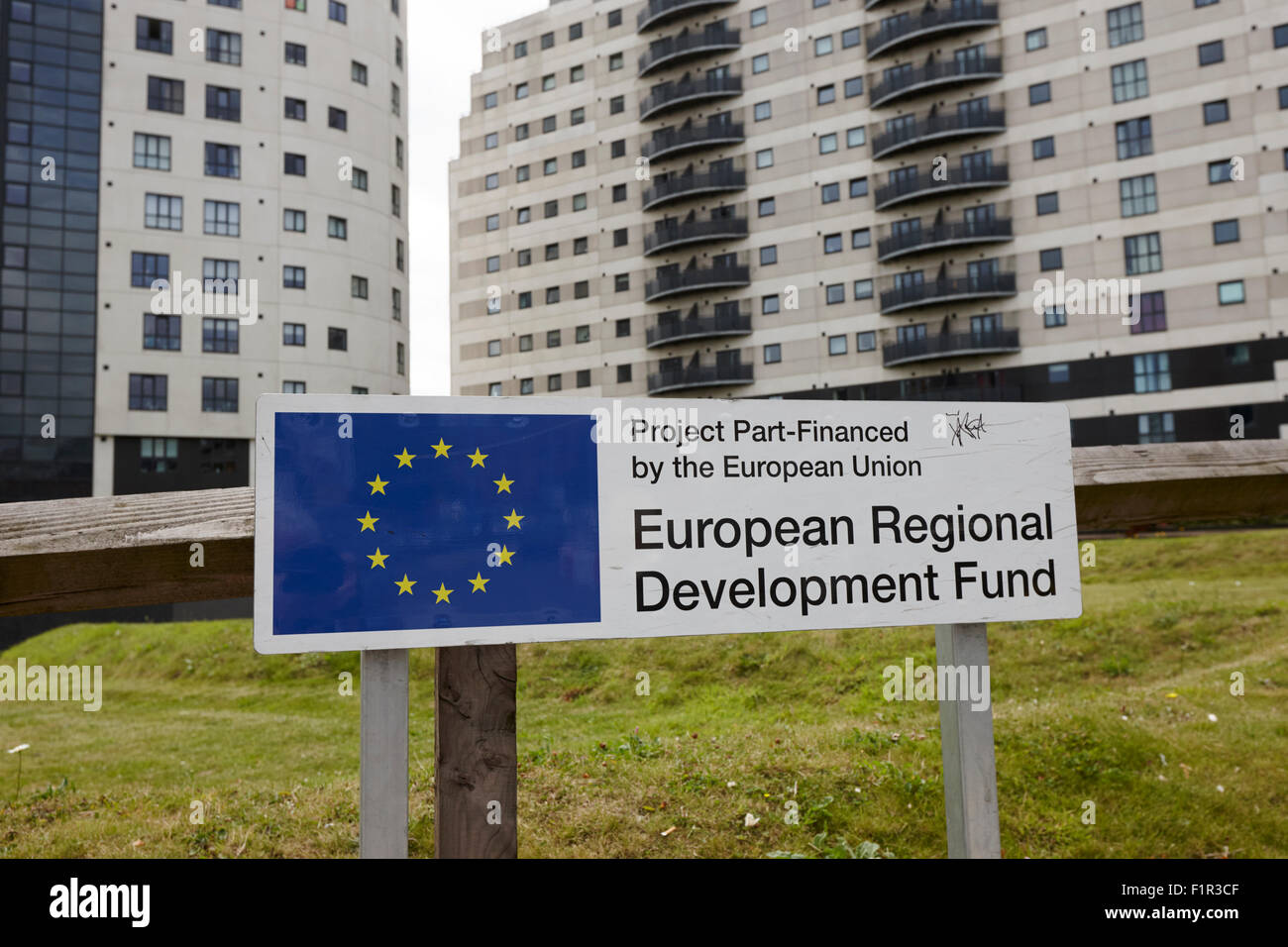Birmingham city centre regeneration part financed by the european union UK Stock Photo