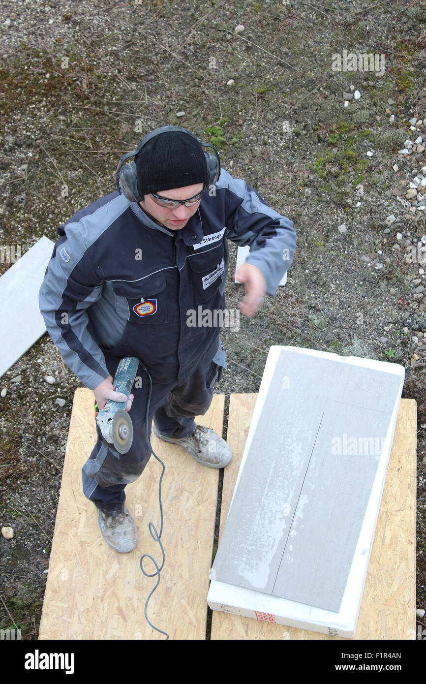 Handwerker, Badsanierung, Stock Photo