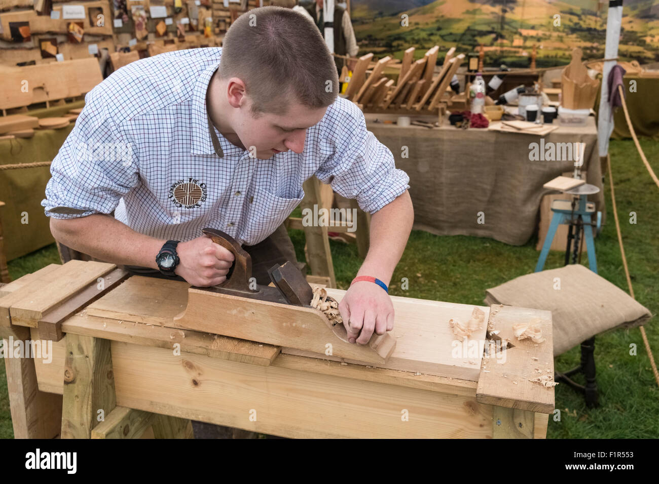 Woodworking Craftsman Using Traditional Tools And Techniques Stock Photo Alamy