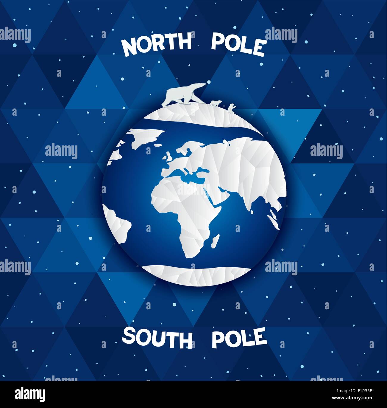North and south poles poster. Blue cartoonish Planet Earth Stock Vector  Image & Art - Alamy