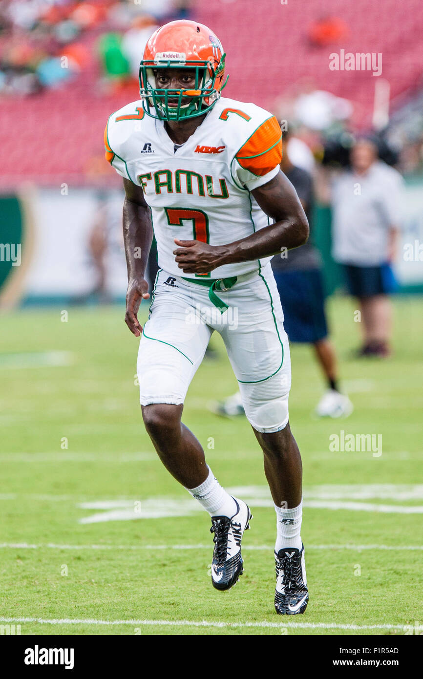 Tampa, Florida, USA. 5th September, 2015. Florida A&M Rattlers wide ...