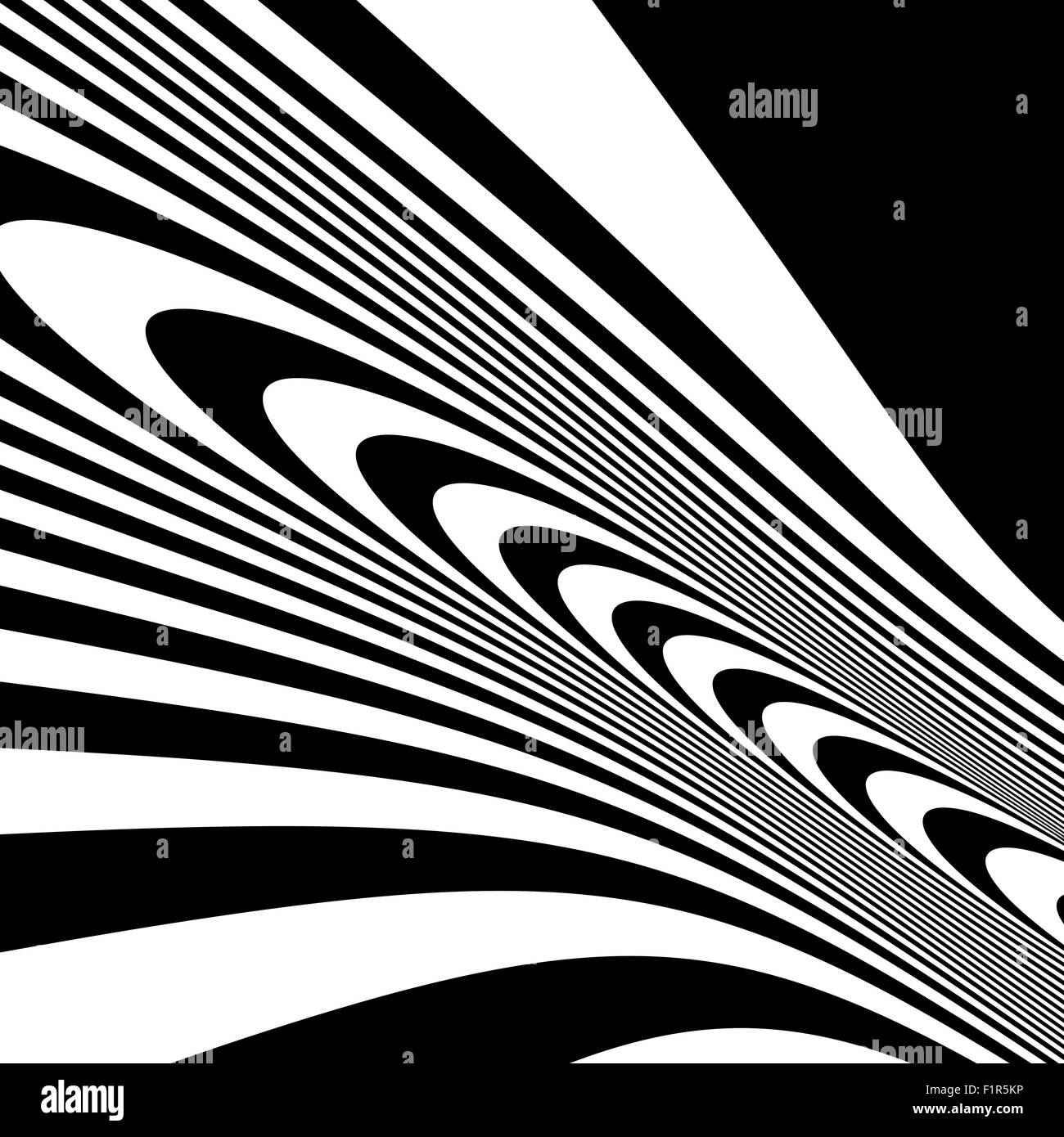 Pattern with optical illusion. Black and white background. Vector ...