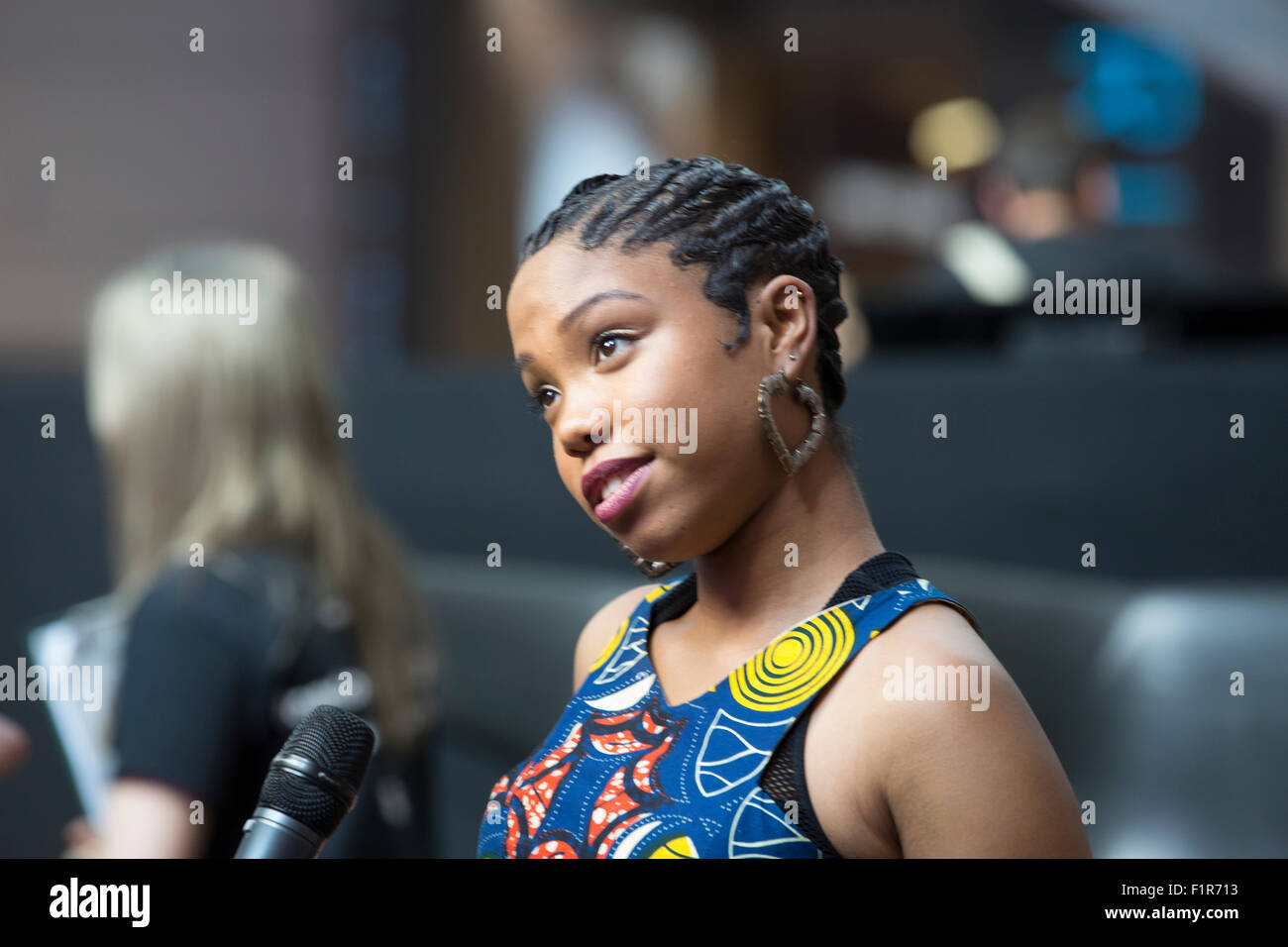 Stratford, UK. 6th September, 2015.Kianja plays at the Gigs Grand Final, the UK's biggest street music competition, which is organised by the Mayor of London, takes place in Westfield Stratford city shopping centre Credit:  Keith Larby/Alamy Live News Stock Photo