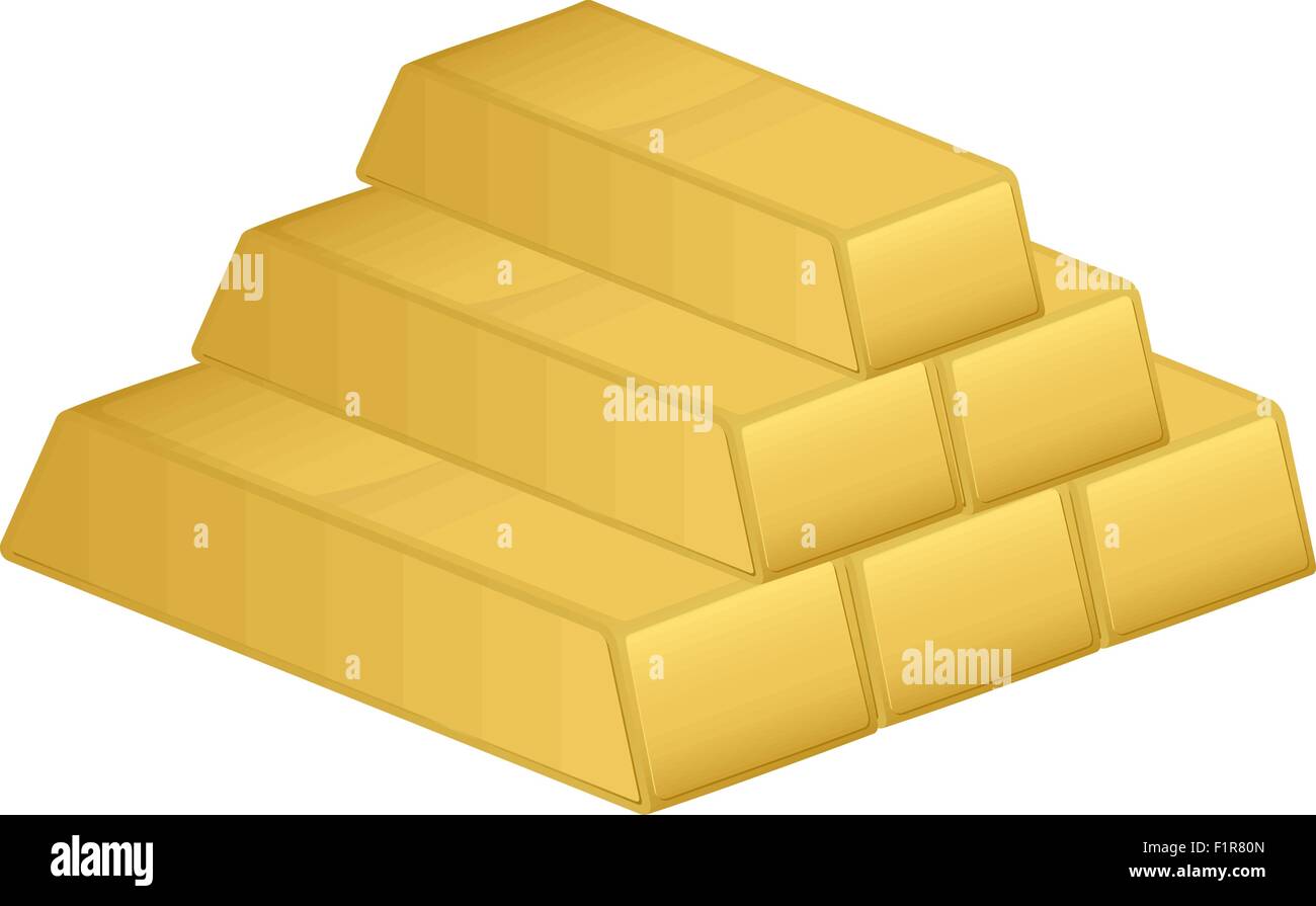 Gold bars isolated on a white background. Vector illustration Stock ...