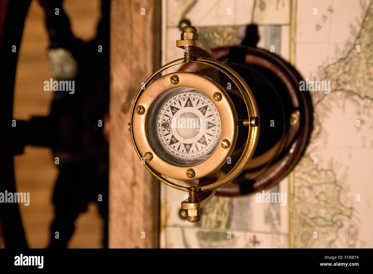 Antique Navigation Instrument for Boat Stock Photo Alamy