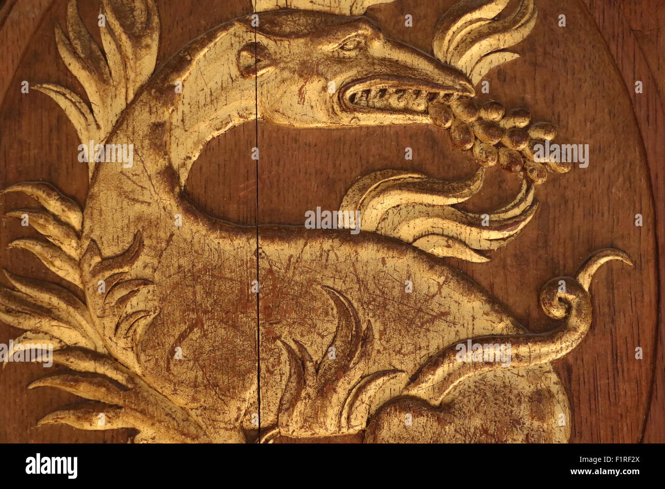 Salamander of the King Francois in the palace of Fontainebleau Stock