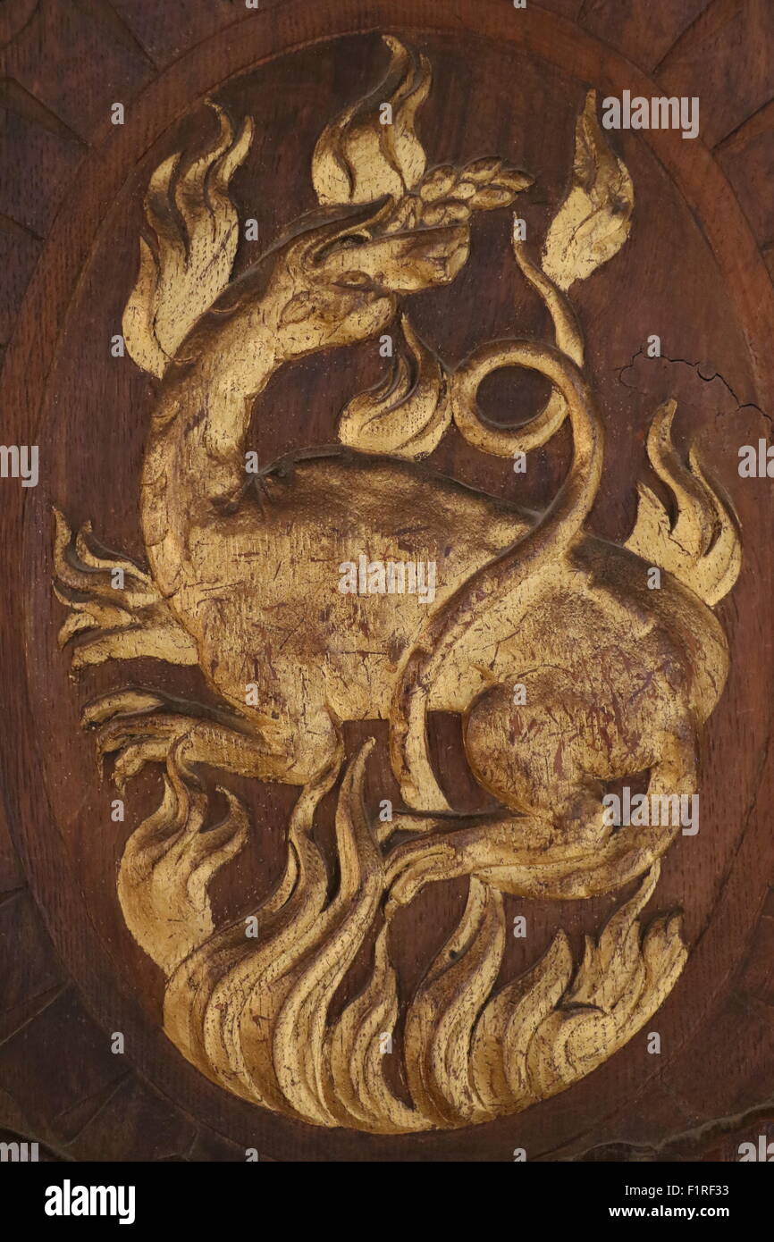 Salamander of the King Francois in the palace of Fontainebleau Stock