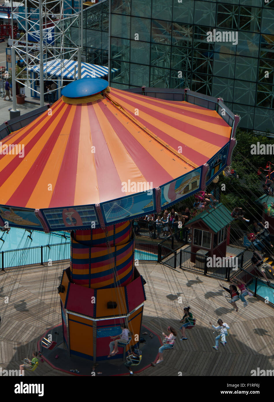 Carousel on Navy Pier in Chicago Illinois Stock Photo
